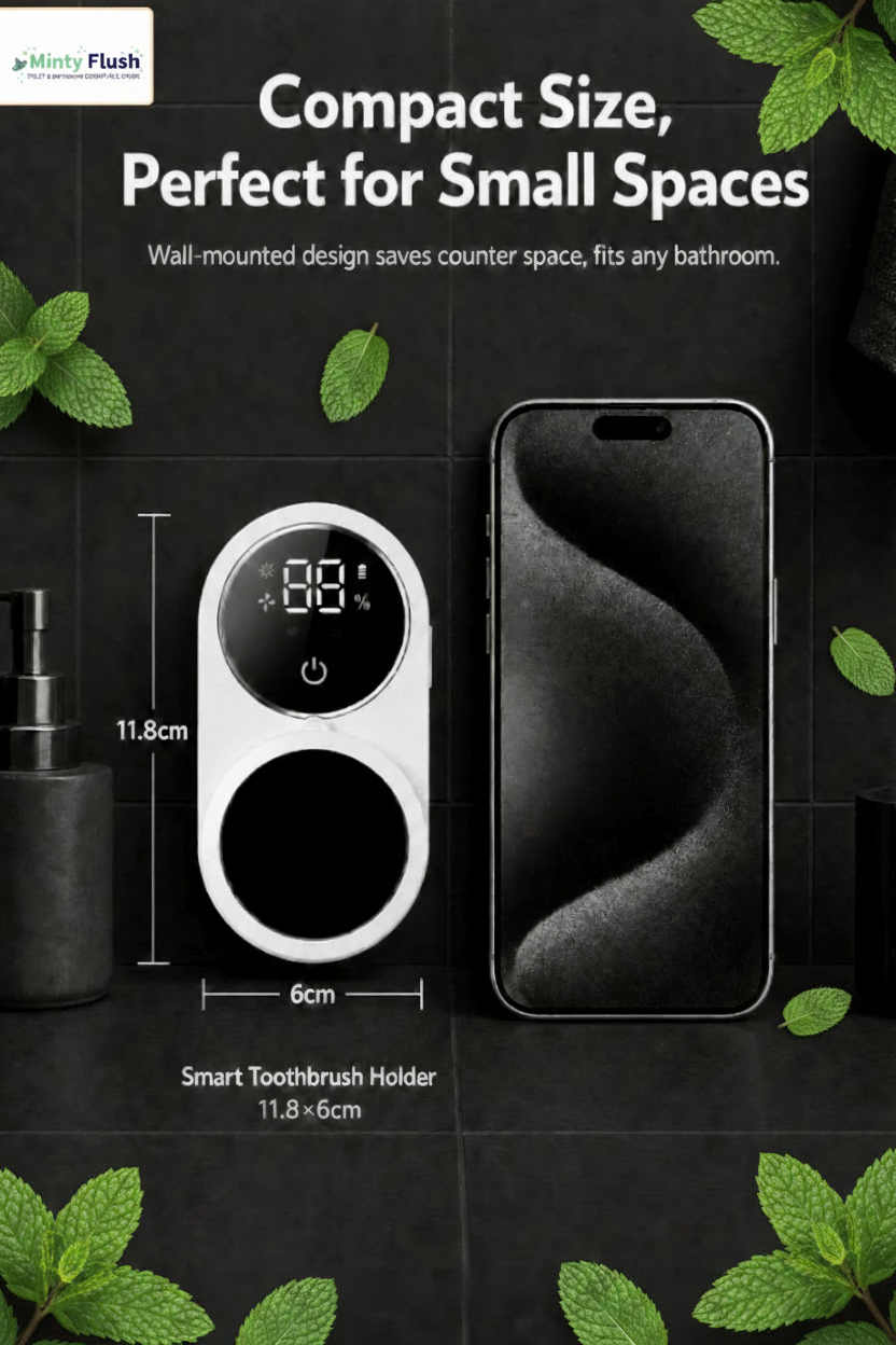Minty Flush compact-size infographic with mint leaves