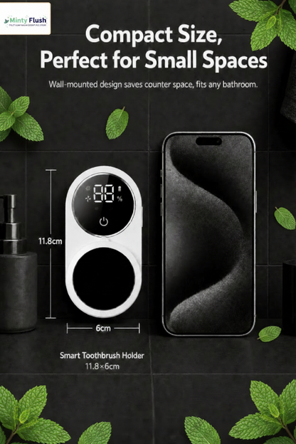 Minty Flush compact-size infographic with mint leaves
